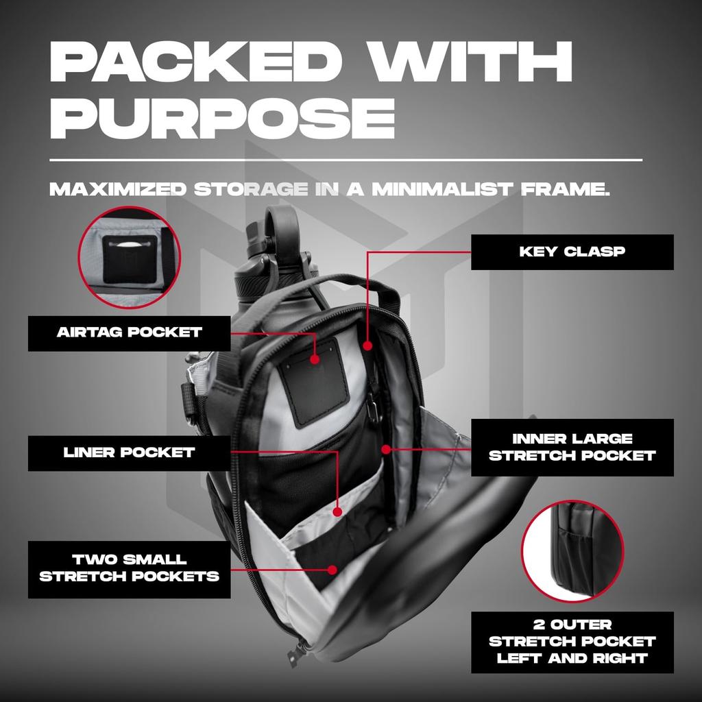 Magnetic Fitness Bag Sports Water Bottle Bag Portable Water Bottle Hanging Bag Crossbody Bag Mobile Phone Key Storage Pocket