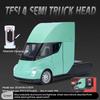 1/24 Scale Tesla Semi Truck Trailer Metal Alloy Diecast Truck Trailer Model Sound & Light Collection Car Model Toy Gift with Boys C325