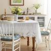 Белая кружевная скатерть с вышивкой, изысканная свадебная прямоугольная скатерть для украшения домашней свадебной вечеринки, классическая белая скатерть