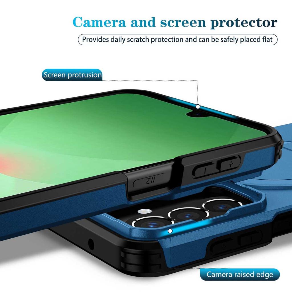 For Samsung Galaxy A57 A37 A17 A56 A36 A26 A16 A55 A35 A25 A15 Magnetic Ring Bracket Sliding Camera Lens Protection Phone Case