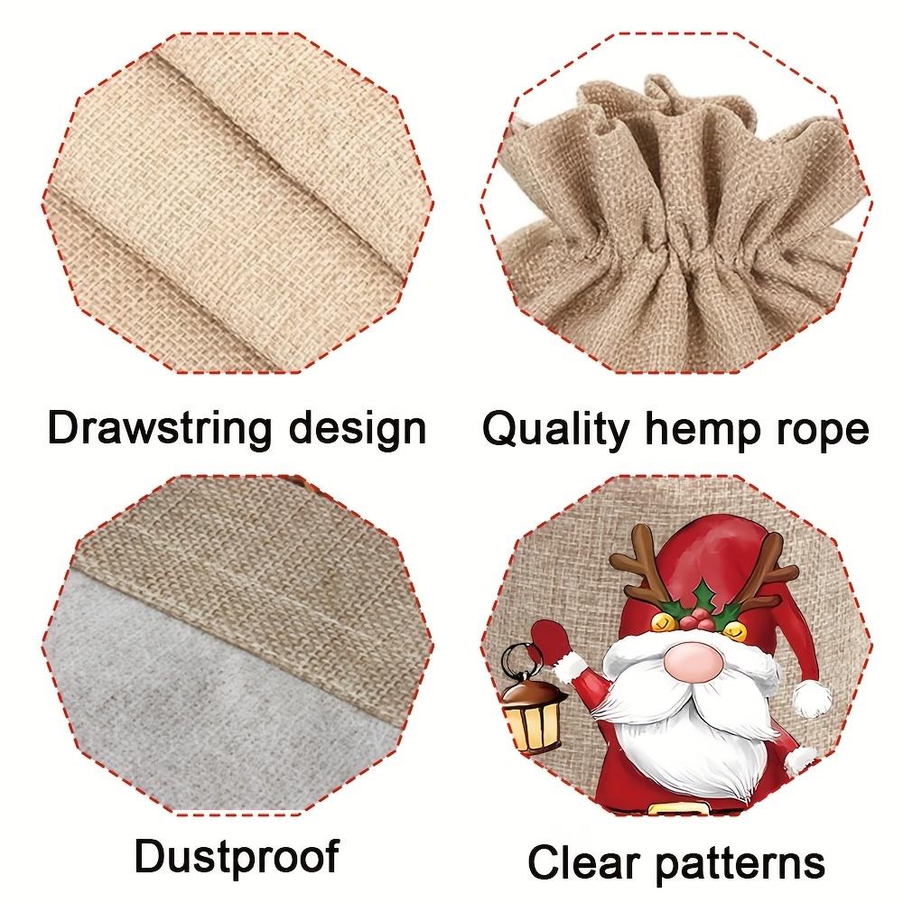12pcs Christmas Burlap Gift Bags, Linen Drawstring Bag Set for Holiday Party Gifts and Jewelry Storage. Suitable for Christmas Party Supplies