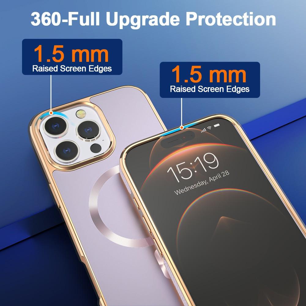For iPhone 16 Pro Max Magnetic Case Electroplating Anti-Drop TPU+PC Phone Back Cover