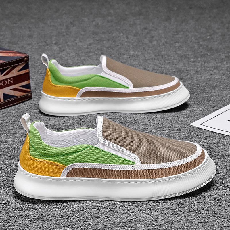 Мужская обувь Дышащая обувь Lazy Shoes Повседневная модная обувь на платформе Легкая мужская парусиновая обувь с одной педалью