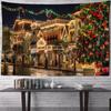 Новогодний рождественский снежный пейзаж картина маслом иллюзорная сцена настенное украшение для дома гобелен богемная декоративная фреска