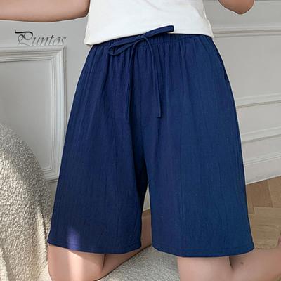 Женские летние повседневные шорты с эластичной резинкой на талии и карманами на шнурке, однотонные свободные короткие брюки с широкими штанинами, уличная одежда