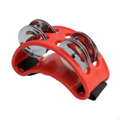 Фут-табурин 4 колокольчика концертный ритм ударный музыкальный инструмент шейкер укулеле