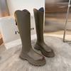 Платформа Толстый Каблук Женские Сапоги до Колена Мода Стрейч Облегающие Длинные Ботильоны Уличный Стиль Зимний Дизайн Обувь De Mujer