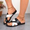 Flip-flops with Flat Bottoms Summer Round-toed Multicolored Beach Women's Shoes