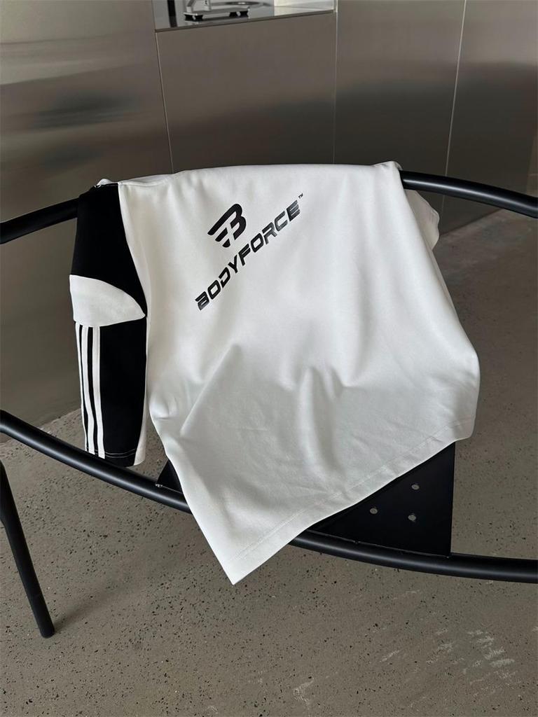 Унисекс футболка с цветными блоками и подплечниками - Мужской повседневный летний топ свободного кроя с коротким рукавом