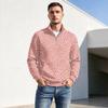 Men's Leopard Print Zip-Up Pullover Stand Collar Casual Wrinkle- Athletic Top for Fall Winter