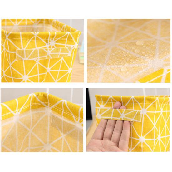 Складная корзина для хранения с ручками Водонепроницаемая Большая вместимость Хлопок Лен С принтом Многофункциональная Дом Офис