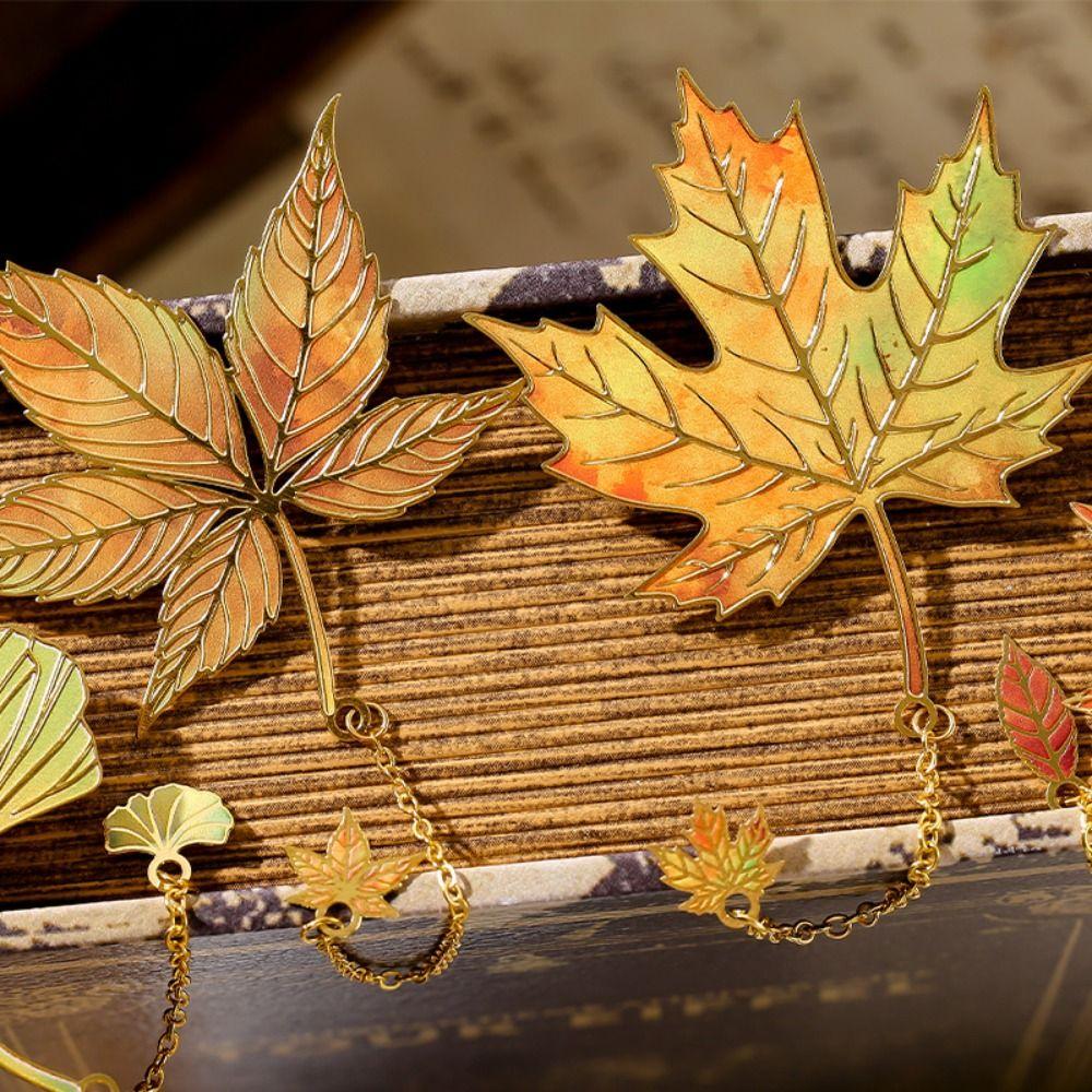 Подвеска-цепочка Листья Бронзирование Закладка Металлическая Пагинация Школьные Офисные Принадлежности