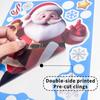 3D Christmas Window Stickers Electrostatic Cling with Santa Claus Snowman Snowflakes for Home Office Party Decor Reusable