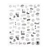 Valentine' Day Silver Black Self-Adhesive Nail Stickers CJ-131