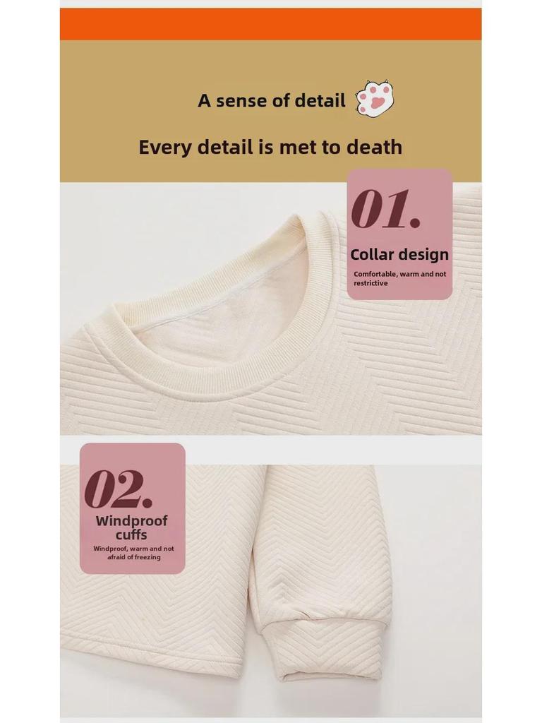 Cozy Winter Air Cotton Couple Pajamas Set: Warm Pullover Suit for Men and Women, Perfect for Home or Outdoor Wear