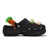 Crocs Классические сабо на платформе 811 Сделано Pixel Land Брызги чернил Съемные аксессуары Обувь с отверстиями Женские Черные