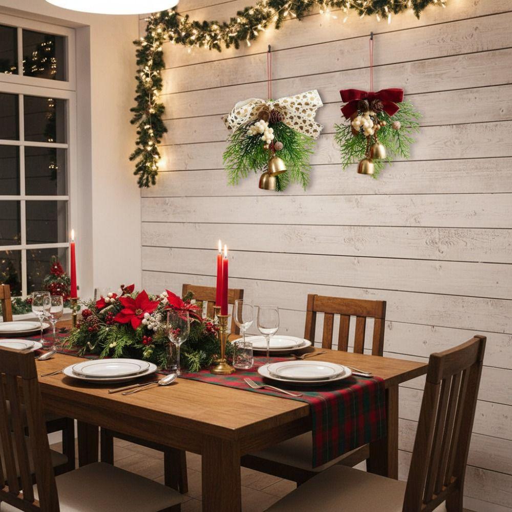 Креативный кулон-колокольчик Рождественский с бархатным бантом, хрустящий звук, подвеска на елку с веревкой, 3D Рождественские звенящие колокольчики, крыльцо