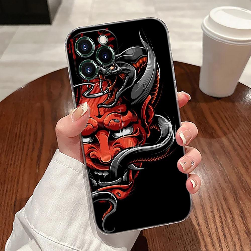 Японское искусство Самурай Ниндзя Прозрачный Чехол Для Apple iPhone 17 16 15 14 13 12 11 Pro Max Plus 16E 17Air 17Pro Чехол для Телефона Funda