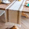Хлопково-льняная скатерть с кисточками, настольная дорожка, многоразовый праздничный декор для стола для ресторана, столовой, бара, кухни, дома