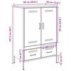 VidaXL Buffet Haut, Armoire avec Pieds et Compartiments, Placard avec Porte, Organisateur de Salle de Séjour, Rose 843109
