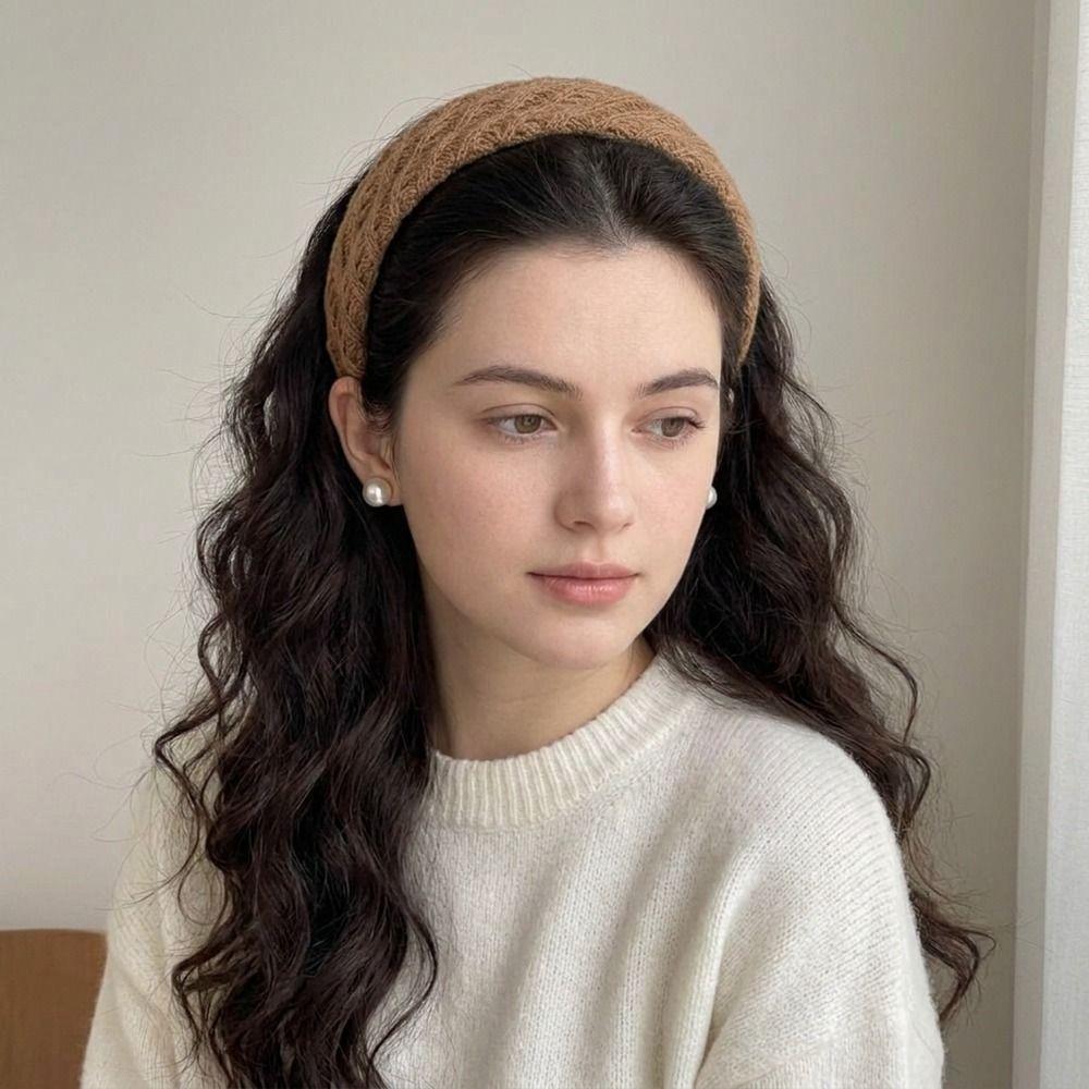 Knit Woolen Hairband Solid Color Warm Hair Band Fashion Knitted Headband Autumn