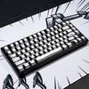 Ретро PBT Кейкапы Набор кейкапов в стиле японского мультфильма 141 клавиша Профиль Cherry Сублимация красителя Кейкапы Черно-белые кейкапы для Cherry MX Механических