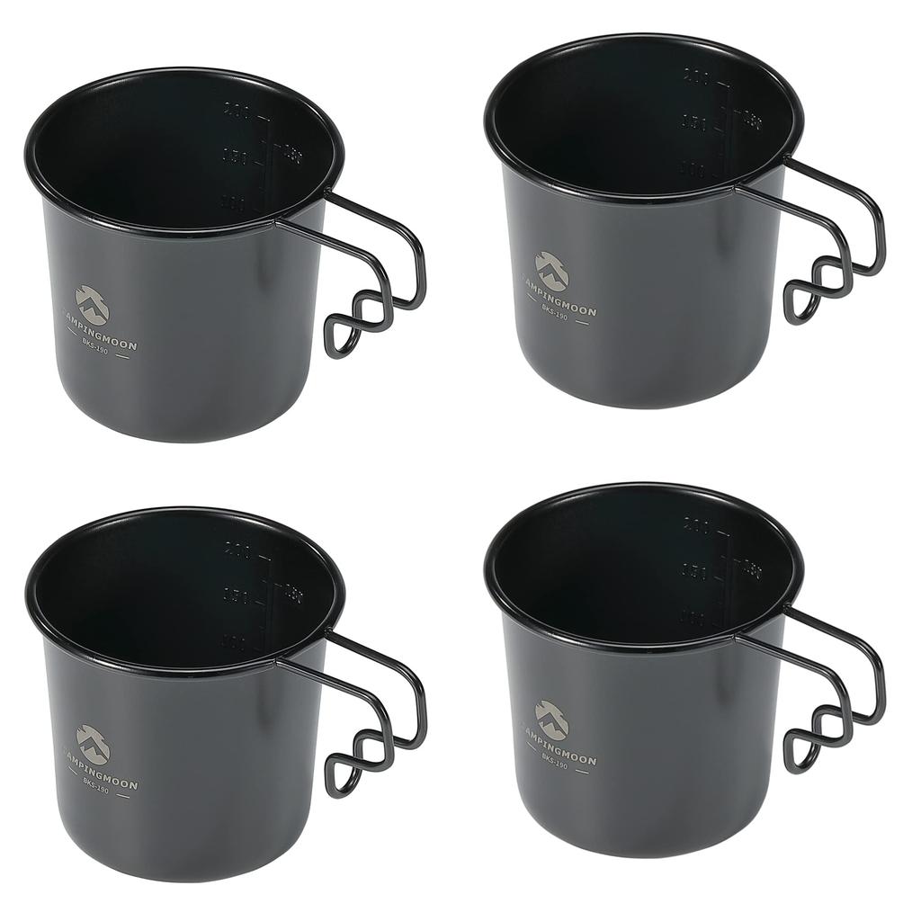 Кружка Camping Moon Solo M Кружка Camping Mug черная 4 шт. Набор 210 мл SOLO MUG (КЕМПИНГ ЛУНА) БКС-190-4П