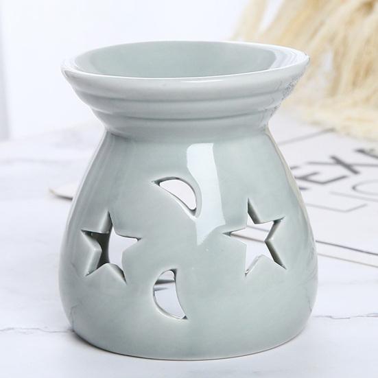 Ceramic Wax Melt Warmer Essential Fragrance Oil Diffuser Small Tea Light Candle Holder Desk Incense Aroma Burner for Home Bedroom Decor
