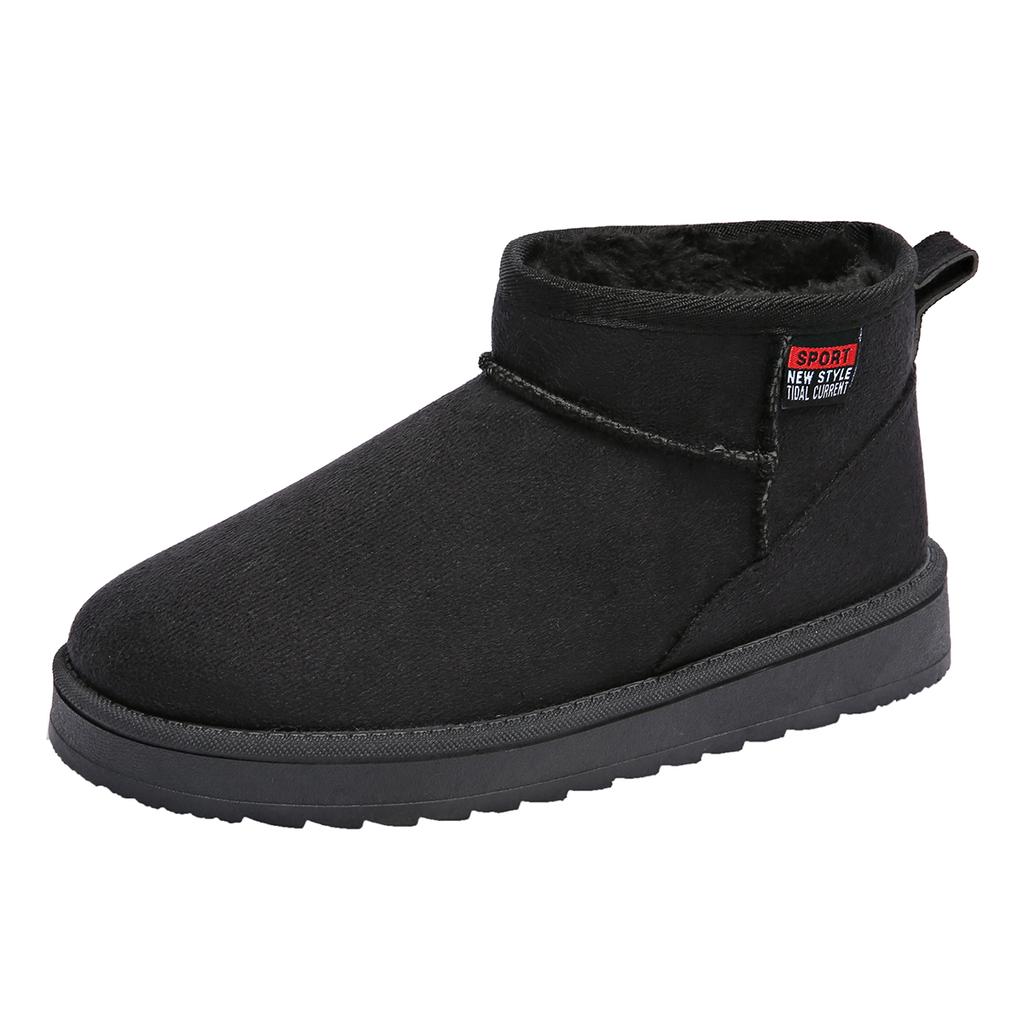 Модные женские зимние сапоги на твердой платформе из искусственной замши, зимние теплые туфли на платформе, большие размеры 36-44, хлопковая обувь без застежек