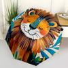 1pc Lion, Jungle Automatic Folding Umbrella - Windproof Compact Travel Umbrella with Auto Open/Close, 8-Rib Heavy-Duty Shaft for Women/Men A057