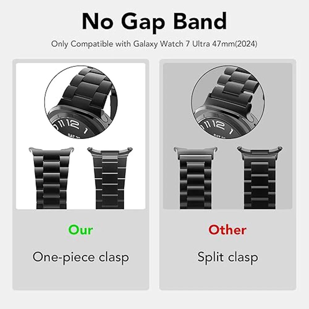 No Gaps Stainless Steel Strap for Samsung Galaxy Ultra Watch 7 47mm Business Metal Bracelet for GALAXY ULTRA 7 47MM Luxury Band
