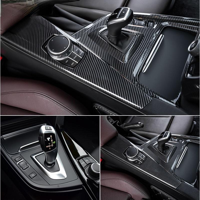 Автомобильные наклейки с узором из углеродного волокна, крышка панели переключения передач, внутренняя отделка для BMW F30 F31 F32 F33 F34 F36 3 4 Series 2013-