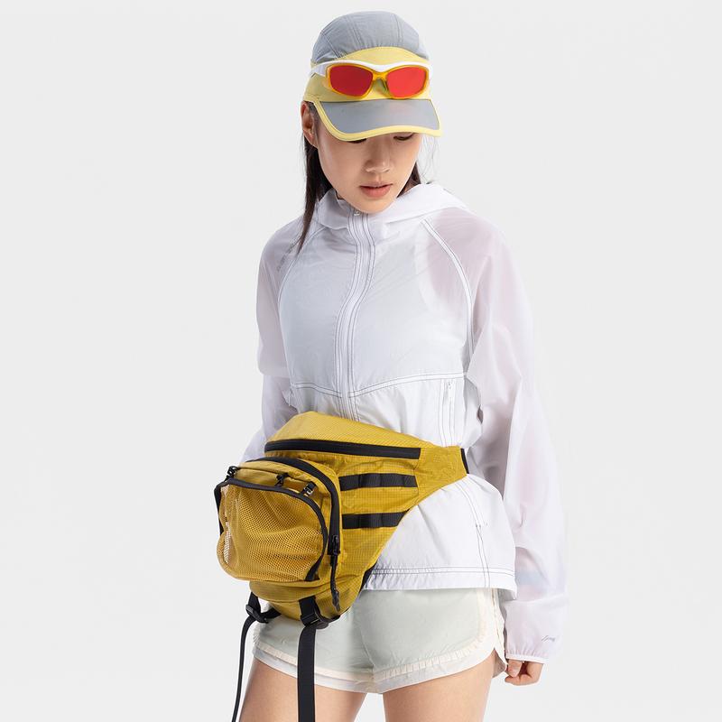 Li Ning Серия для активного отдыха Простая Универсальная Модная Нейлоновая Сумка на Пояс Унисекс Поясная Сумка Желтая Черная ABLV035-5