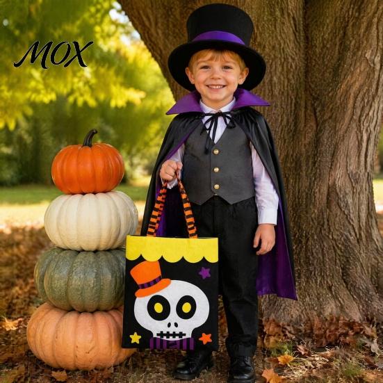 Reinforced Handle Candy Totes Halloween Bag, Cute Pumpkin Ghost Tote for Kids, Spooky Pattern Gift Bags Cartoon Treat Bag Party, Trick or Favor Stiff
