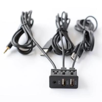 USB двойной порт для приборной панели автомобиля, удлинительный кабель для скрытого монтажа, адаптер AUX 3,5 мм для автомобиля, лодки, мотоцикла, 2.0, двойной интерфейс