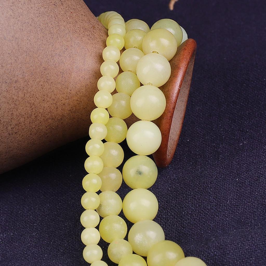 Lemon Jade Natural Stone 4/6/8/10/12MM Round Loose Beads For Jewelry Making DIY Bracelet Necklace Accessories
