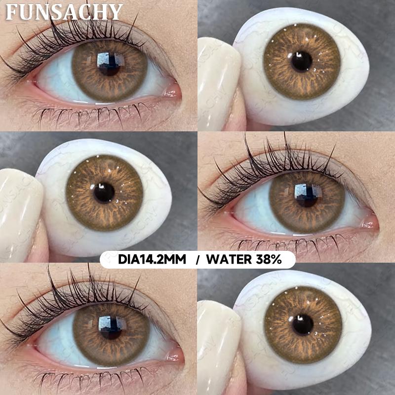 FUNSACHY 1 пара цветных глаз, синие линзы, корейские натуральные линзы, цветные контактные линзы, серые глаза, мягкий красивый зрачок, ежегодное использование