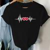 Balloon Red Heart Print Women T Shirt Short Sleeves O Neck Loose Women T Shirts Ladies Tee Shirt Tops Clothes