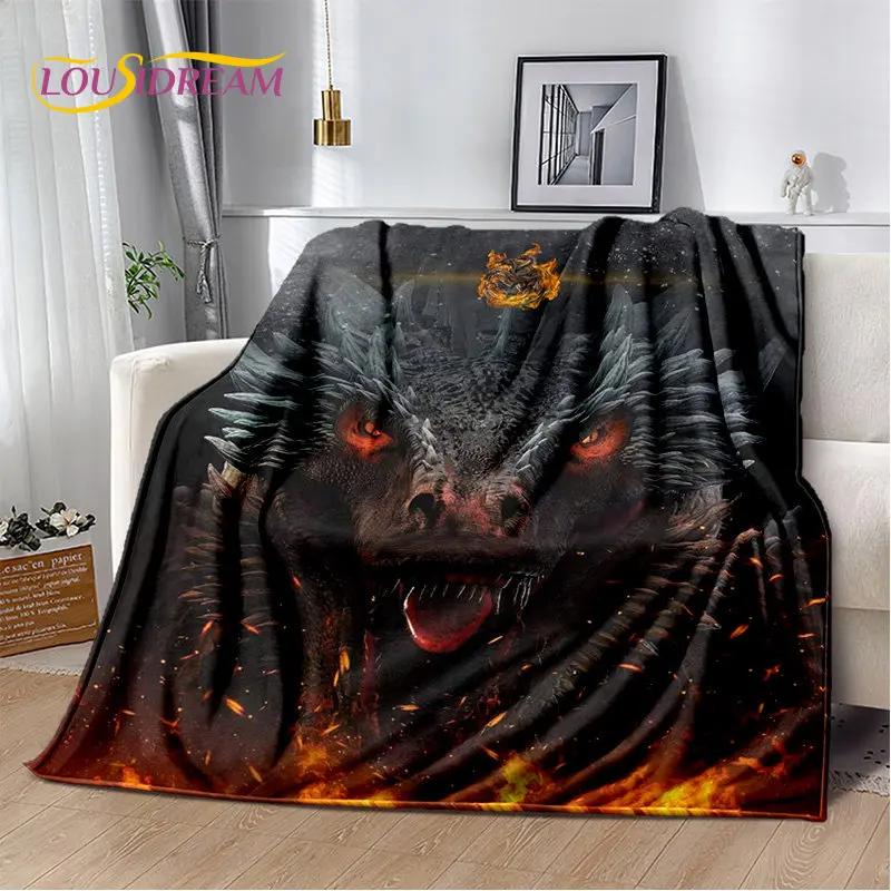 Мягкое плюшевое одеяло House of The Dragon, Фланелевое одеяло-плед для гостиной, спальни, кровати, дивана, пикника, Покрытие для детей