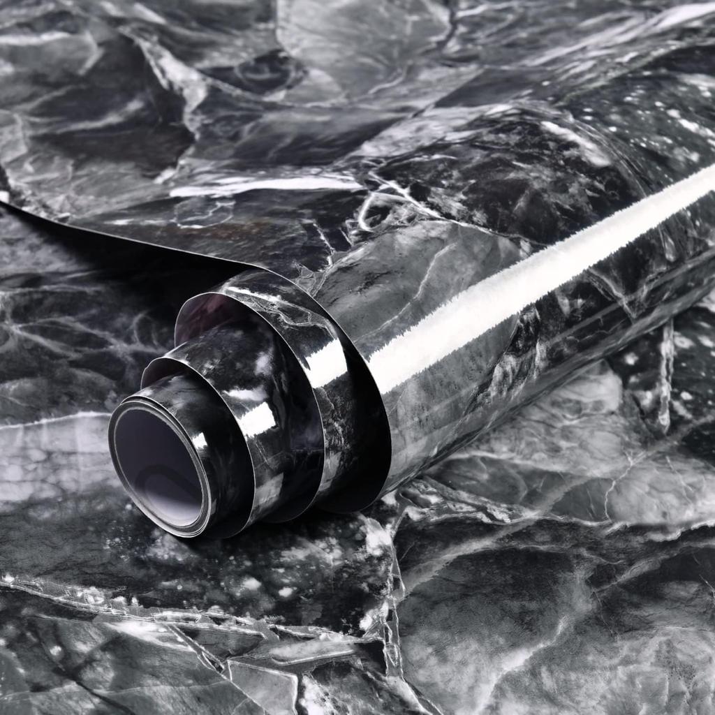 Self Adhesive Waterproof Marble Wallpaper Vinyl Film Wall Stickers Bathroom Kitchen Cupboard Room Decoration Sticky Paper Decal