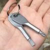 Portable Slotted Screwdriver Key Ring Stainless Steel Keyring Hike Outdoor Multi Mini Pocket Repair Tool Gadget Camp