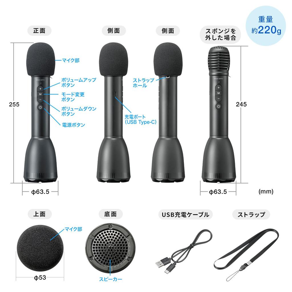Ручной портативный динамик Sanwa Supply MM-SPAMP18 Тип микрофона (Bluetooth-совместимый)