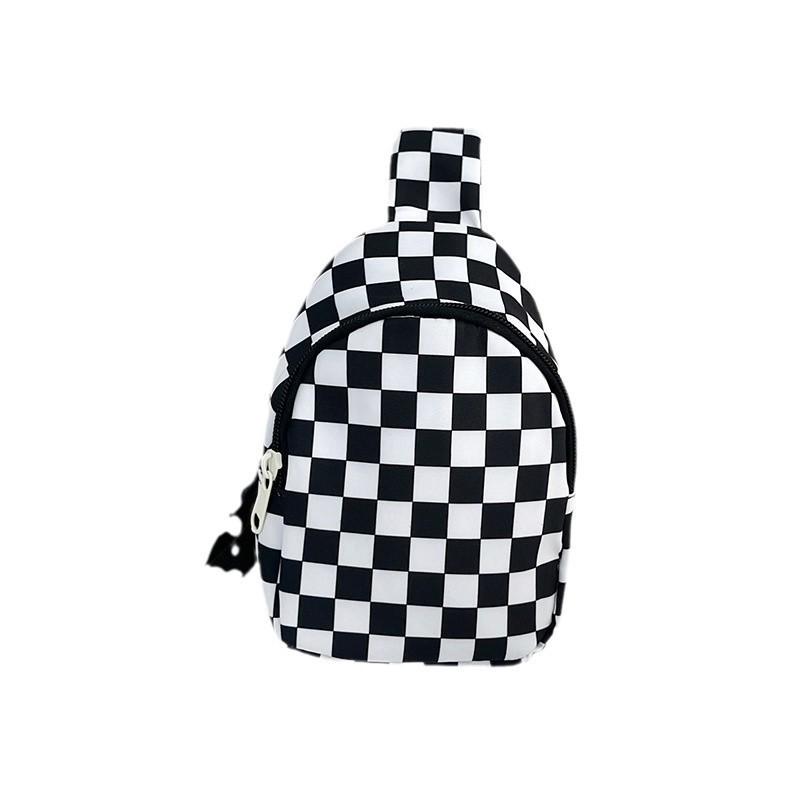 Kids' Trendy Plaid Crossbody Bag - Lightweight Single-Shoulder Bag for Boys and Girls, Small Size for Primary School Students