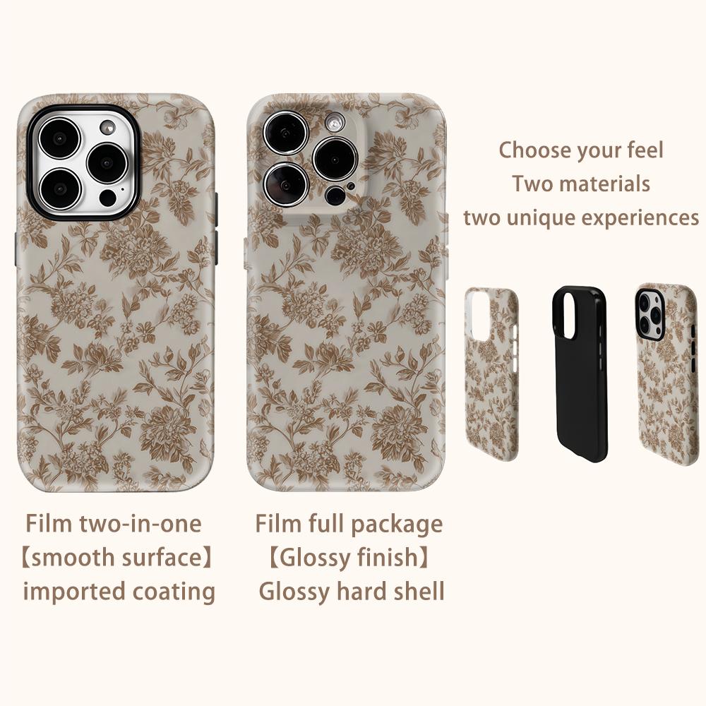 Бежевый ПионДля Магнитного Чехла Телефона для iPhone 17 16 15 14 13 Pro Max Plus Одиночный Двухслойный Прочный Чехол