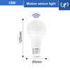 Светодиодная лампа E27 с датчиком движения и радаром 189-265 В, умная инфракрасная лампа 6 Вт 9 Вт 12 Вт 15 Вт 18 Вт 20 Вт, работающая в ночное время