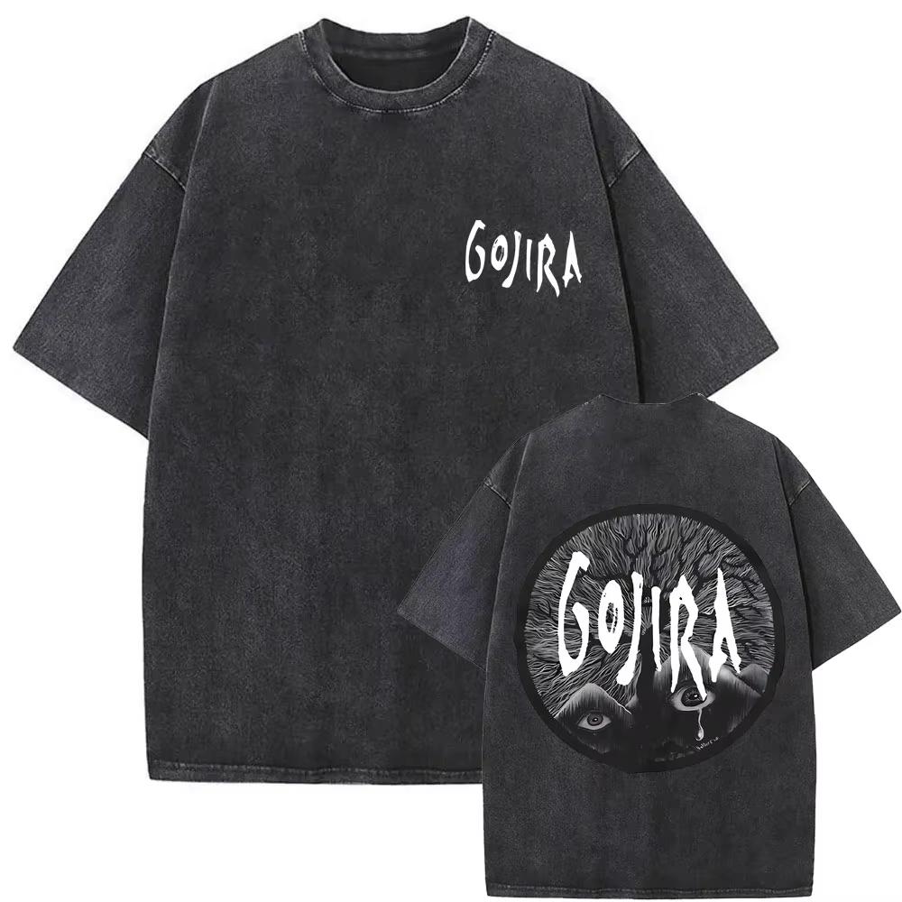 Летняя мода 2026 Модная футболка Стираная Винтажная Метал-группа Gojira Футболка От Марса до Сириуса Летающие киты Змея Графические футболки