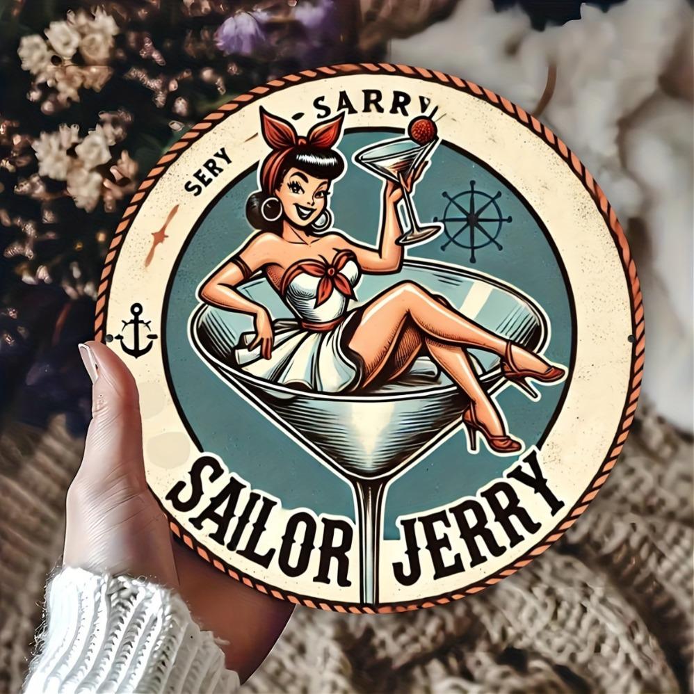 Металлическая вывеска Sailor Jerry Spiced Rum Ретро-стиль Идеально для декора спальни, кухни, столовой Уникальный семейный подарок