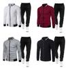 Autumn Winter Men Zipper Jacket Sweatpants Fitness Gym Tracksuits Mens Set Cotton Sport Suits 2 Piece Set Jogging Track Suits