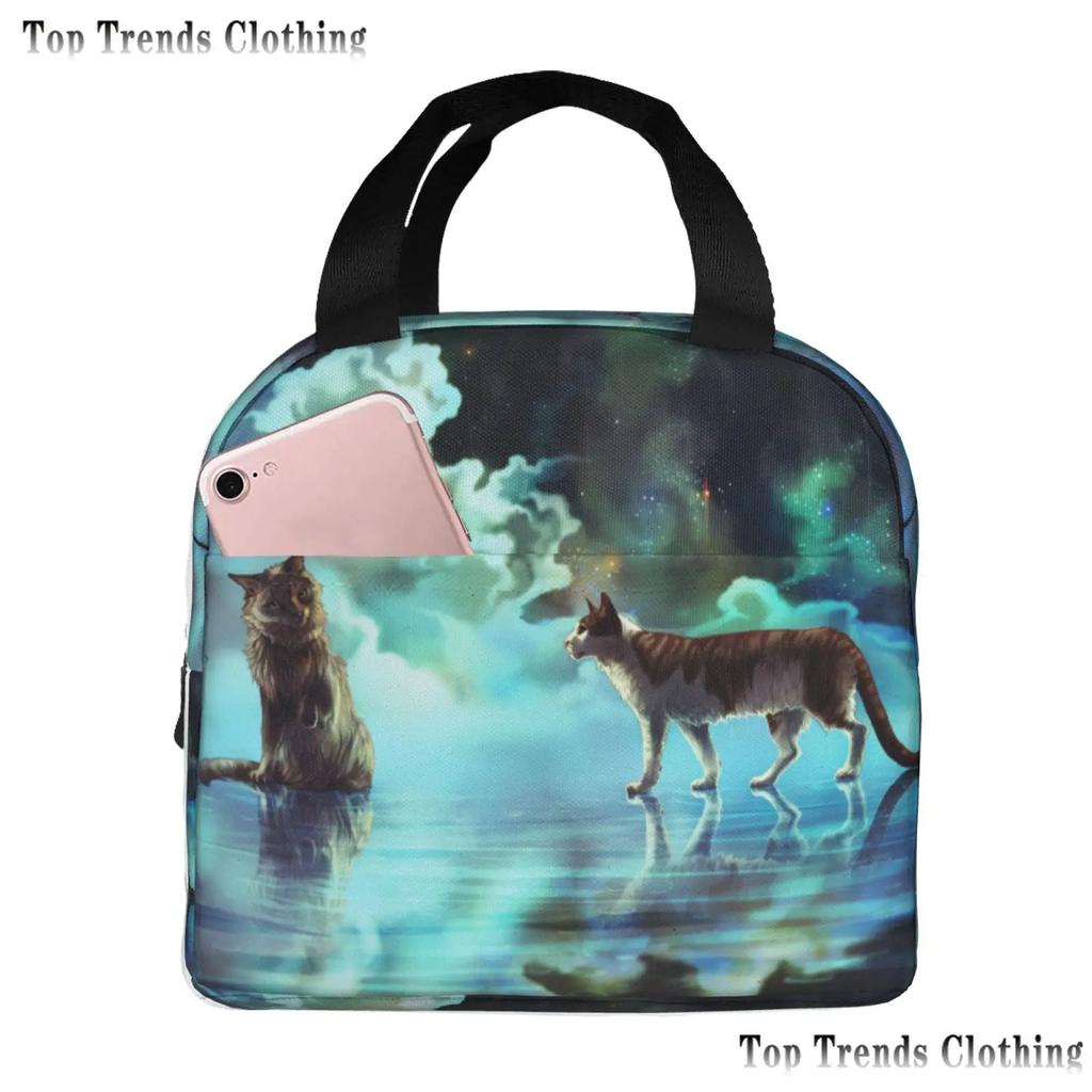 Сумка для ланча Warriors Cats для женщин, водонепроницаемая, термосумка для ланча в офис, школьные термосумки