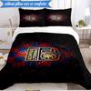3PCS Lyon Football Crest Design Printed Soft Bedding Set,Including 1pc Duvet Cover And 2pcs Pillowcases Perfect for Bedroom, Dormitory, Fan gift